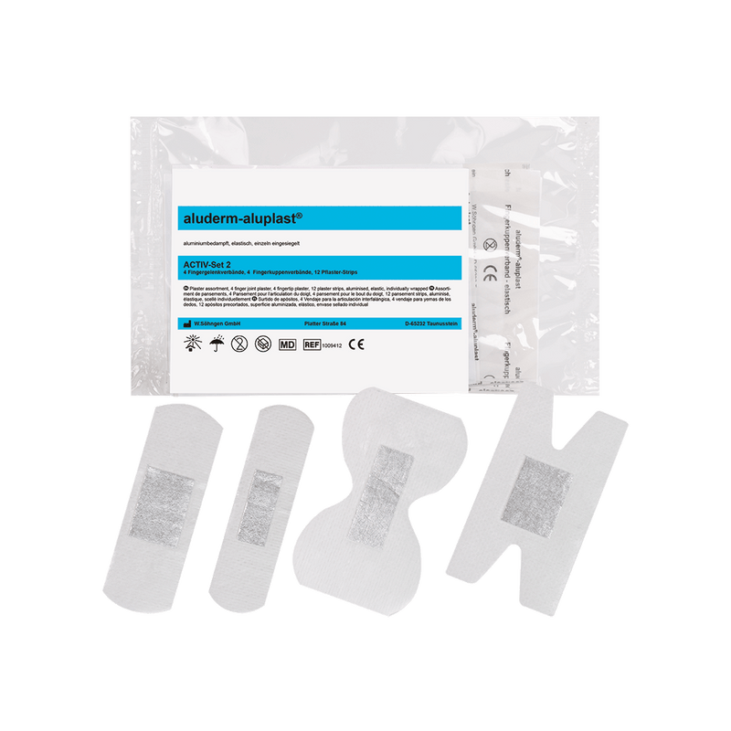 Aluderm®-aluplast plaster sortiment&nbsp;Active sæt = 10 pc