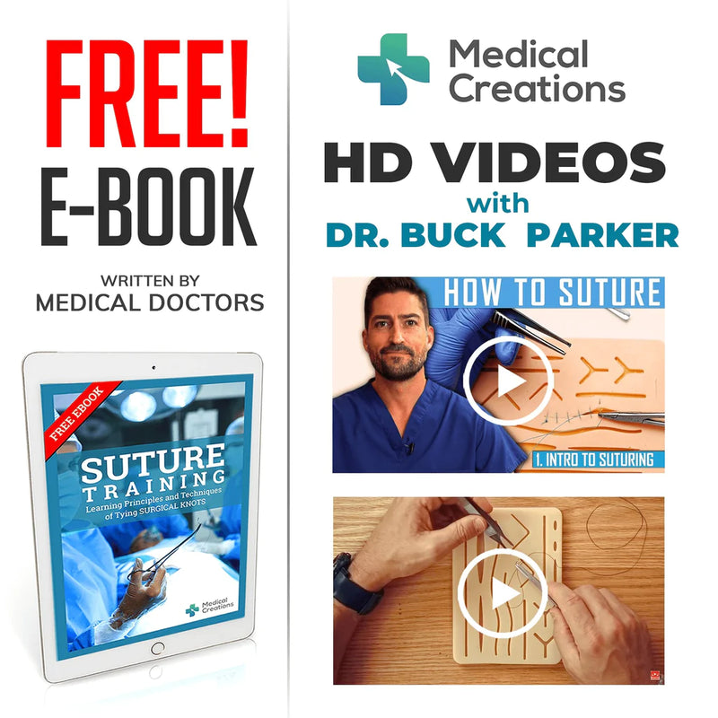 køb Suturkit med gratis e-bog og videos fra kirurg Dr. Buck Parker