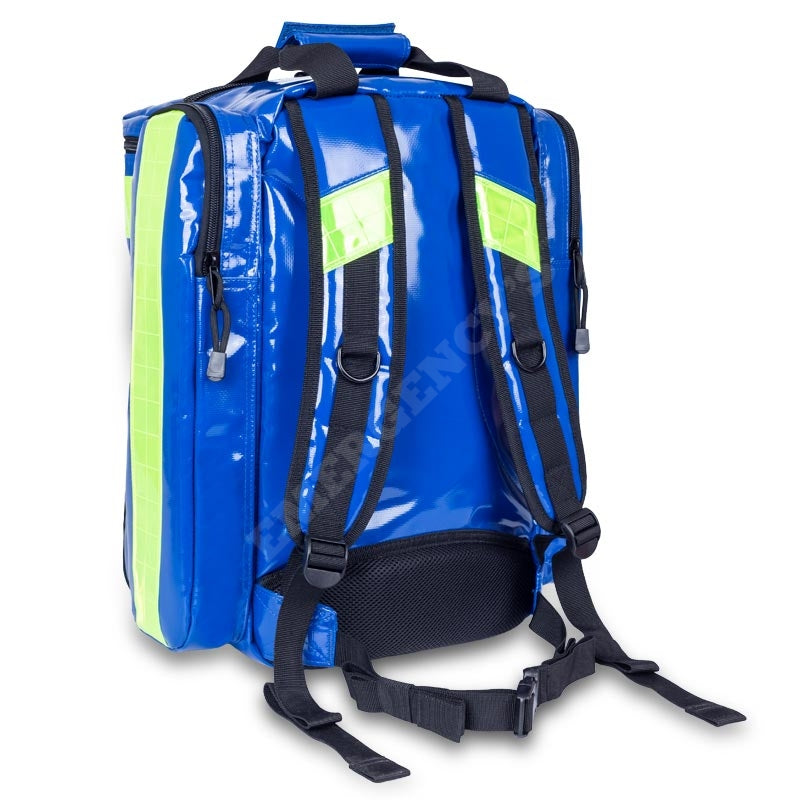 Akutrygsæk blå med regnslag fra Elite Bags